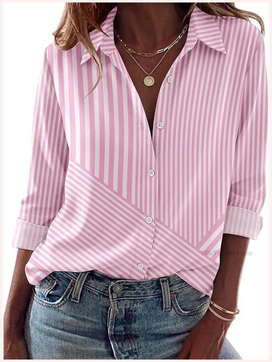 Tops - Dressy Casual Long Sleeve Button Down Blouse Summer Top